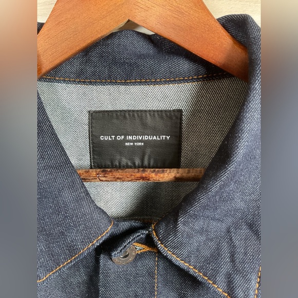 Cult of Individuality Men's XL Dense Contrast Stitch Denim Jacket - Picture 5 of 16